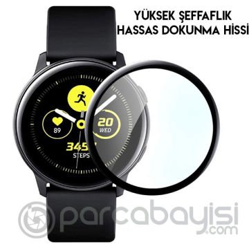GOR Galaxy Watch Active 2 44mm 3D kavisli Nano Glass Ekran Koruyucu 2 Adet Set