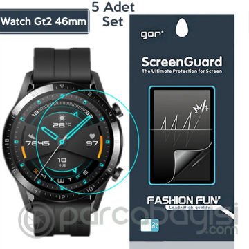 Gor Huawei Watch Gt 2 46mm Darbe Emici Ekran Koruyucu 5 Adet Set