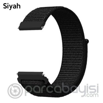 22MM Gear S3 Watch 4 -Gt2 GT2E 46MM Kayış Kordon Lylon Loop SİYAH,FUŞYA