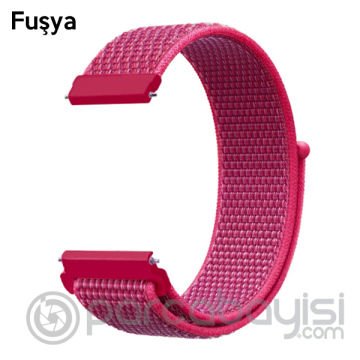 22MM Gear S3 Watch 4 -Gt2 GT2E 46MM Kayış Kordon Lylon Loop SİYAH,FUŞYA