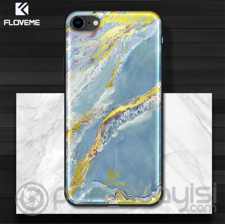 Floveme iPhone SE3-SE2 İPhone 8-7 Kılıf Mermer Desenli Premium Silikon Kılıf