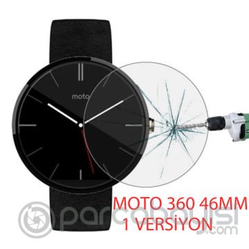 Motorola Moto 360 46mm 1versiyon Kırılmaz Cam Ekran Koruyucu