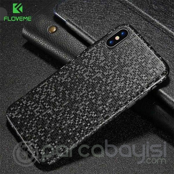 Floveme İPhone X- XS Mozaik Ultra Slim Premium Pc Fit Kılıf