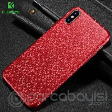 Floveme İPhone X- XS Mozaik Ultra Slim Premium Pc Fit Kılıf