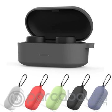 QCY T1S-T2C Bluetooth Kulaklık İçin Silikon Koruma Kılıf+ Anahtarlık