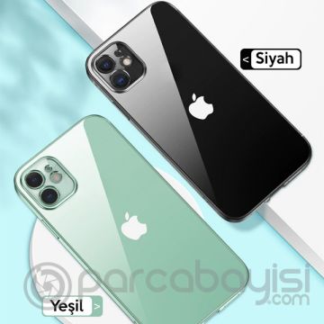 ALLY İPhone 12 6.1 Metal Görünümlü Darbeye Dayanıklı Silikon Kılıf
