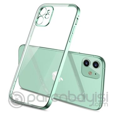 ALLY İPhone 12 6.1 Metal Görünümlü Darbeye Dayanıklı Silikon Kılıf