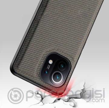 Dux Ducis Fino Serisi Xiaomi Mi 11 Kılıf Premium Dokuma Silikon Kılıf