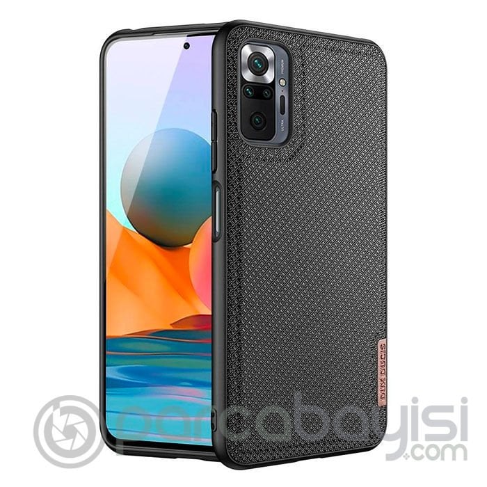 Dux Ducis Fino Serisi Xiaomi Redmi Note 10 Pro Kılıf Premium Dokuma Silikon Kılıf