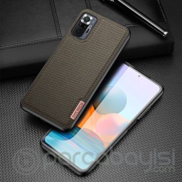 Dux Ducis Fino Serisi Xiaomi Redmi Note 10 Pro Kılıf Premium Dokuma Silikon Kılıf