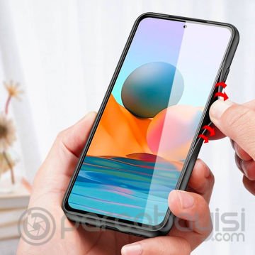 Dux Ducis Fino Serisi Xiaomi Redmi Note 10 Pro Kılıf Premium Dokuma Silikon Kılıf