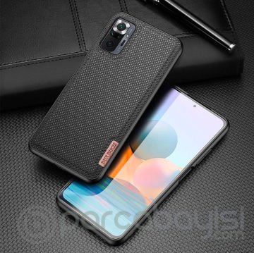 Dux Ducis Fino Serisi Xiaomi Redmi Note 10 Pro Kılıf Premium Dokuma Silikon Kılıf