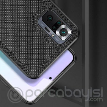 Dux Ducis Fino Serisi Xiaomi Redmi Note 10 Pro Kılıf Premium Dokuma Silikon Kılıf