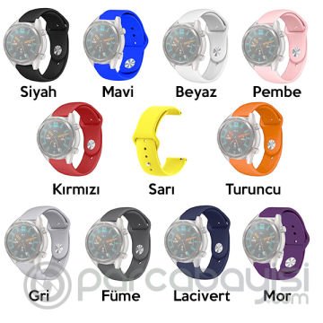 22MM Silikon Kayış Kordon Gear S3 Watch 4 -GT2 GT2E 46MM Kayış,Kordon Watch Active 2 22MM