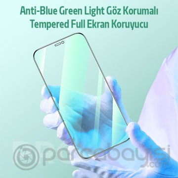 ALLY İPhone 12- 12 Pro 6.1 Anti -Blue Green Light Göz Korumalı Tempered Full Ekran Koruyucu
