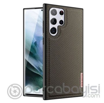 Dux Ducis Fino Serisi Samsung Galaxy S22 Ultra Kılıf Premium Dokuma Silikon Kılıf