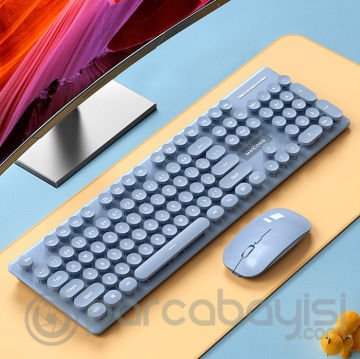 ALLY MC KM600 Kablosuz Bluetooth Klavye ve Mouse Seti Type C Şarjlı