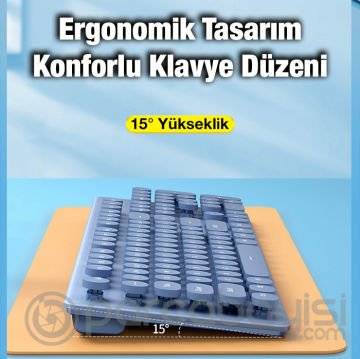 ALLY MC KM600 Kablosuz Bluetooth Klavye ve Mouse Seti Type C Şarjlı