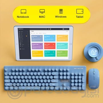 ALLY MC KM600 Kablosuz Bluetooth Klavye ve Mouse Seti Type C Şarjlı
