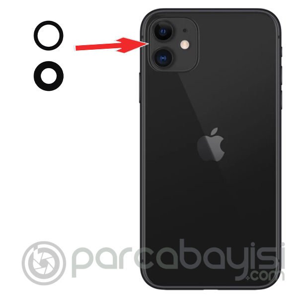 iPhone 11 6.1 inch Arka Kamera Camı Lens 1 Adet