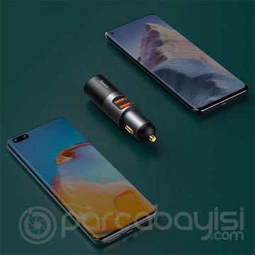 BASEUS 120W Hızlı Şarj Araç Şarj Cihazı Ve Araç Çakmaklık Çift USB Çıkışlı