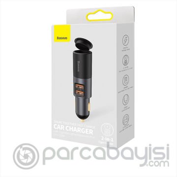 BASEUS 120W Hızlı Şarj Araç Şarj Cihazı Ve Araç Çakmaklık Çift USB Çıkışlı