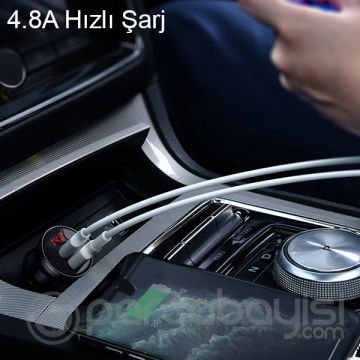Baseus Digital Display 24W 4.8A Dual USB Çİft Usb Hızlı Araç Şarjı