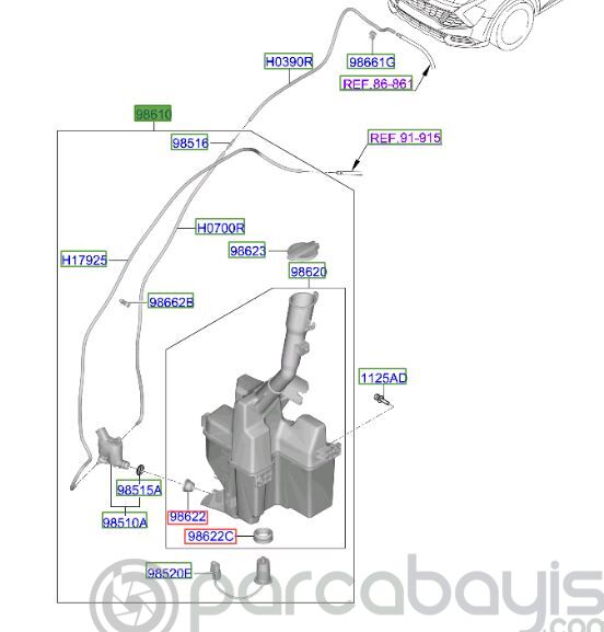 Kıa sportage cam su deposu orjınal 98610R2100