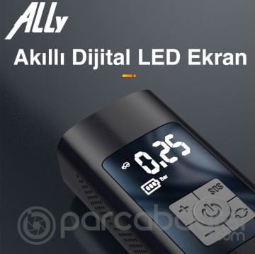 ALLY Şarjlı Taşınabilir Elektrikli Hava Kompresörü Lastik Pompası