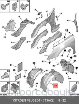 +ÖN ÇAMURLUK DAVLUMBAZ SOL C5 X7 CITROEN ORJİNAL | 7136.KZ