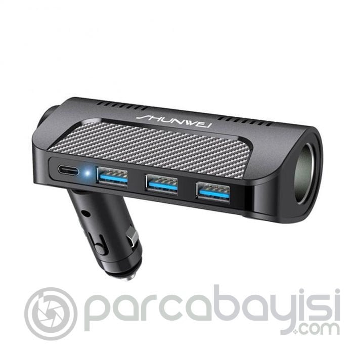 Ally 120W 3 USB Portlu Dönebilen Araç Çakmak Soket Adaptörü