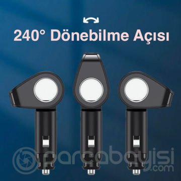 Ally 120W 3 USB Portlu Dönebilen Araç Çakmak Soket Adaptörü