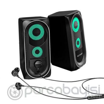 BlitzWolf  BW-GT1 RGB Renkli Işıklı Oyuncu Gamer Bilgisayar Hoparlör Seti