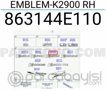 Bongo Amblem K2900 Sağ Orjinal | 863144E110
