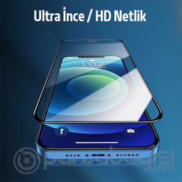 ALLY İPhone 12 Mini 5D Kavisli Full Tempered Cam Ekran Koruyucu