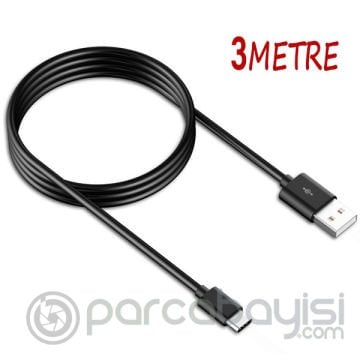 ALLY 3 Metre Type-C Uçlu Usb Kablo 2.4A Hızlı Şarj ve Data Kablosu
