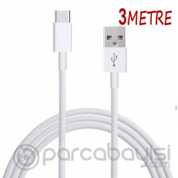 ALLY 3 Metre Type-C Uçlu Usb Kablo 2.4A Hızlı Şarj ve Data Kablosu