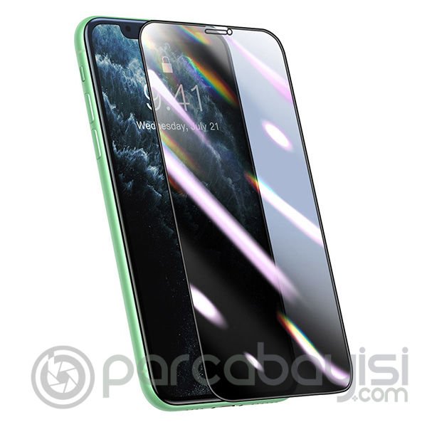 Baseus 0.25mm İPhone 11 Pro-XS-X 3D Curved Privacy Gizlili Cam Ekran Koruyucu