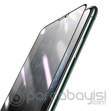Baseus 0.25mm İPhone 11 Pro-XS-X 3D Curved Privacy Gizlili Cam Ekran Koruyucu