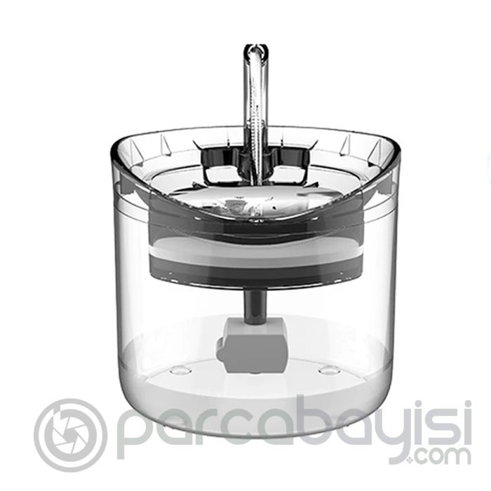 Ezere WF060 Kedi ve Köpek için Pipetli Su Şeffaf Çeşmesi Pınarı 2 Litre