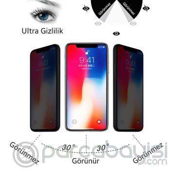 İPhone 11- XR  Privacy Gizli Hayalet Tempered Cam Ekran Koruyucu
