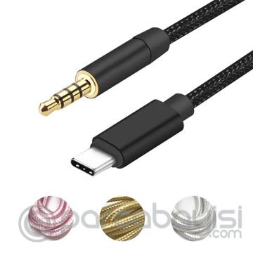 Ally Halat Usb Type-C To 3.5mm Aux Kablo Type C Araç Muzik Kablosu