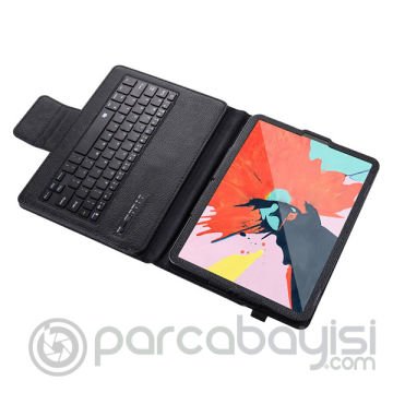 İpad Pro 11 İnch (2021-2020-2018) Bluetooth Klavye Ve Deri Kılıf