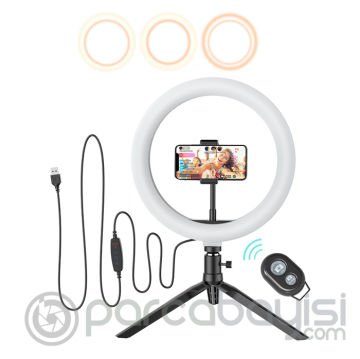BlitzWolf BW-SL3 Telefon Tutucu 10inch Ring Light Selfie Işığı Youtuber Tripod
