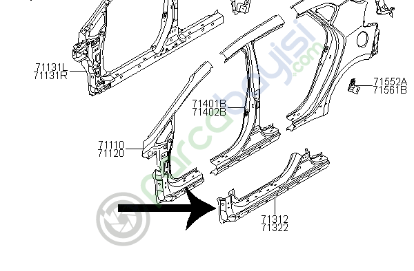 Kia Ceed Marşbiyel Sacı Sol Orjinal 2012-2018 | 71312A2D00