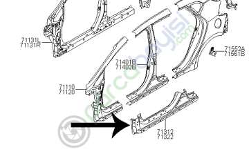 Kia Ceed Marşbiyel Sacı Sol Orjinal 2012-2018 | 71312A2D00