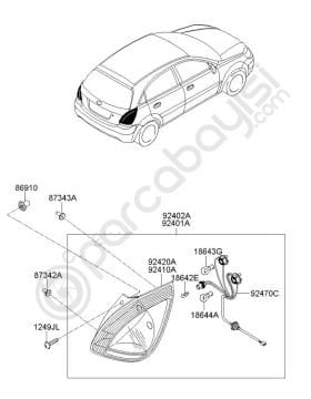Kia Rio Stop Lamba Sağ H/B Orjinal | 924021G210