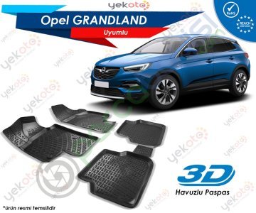 Opel Grandland Uyumlu Araca Özel 3D Havuzlu Paspas Siyah