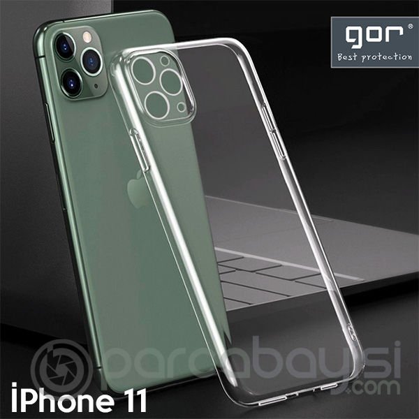 GOR İPhone 11 6.1 inch Kamera Korumalı Şeffaf Silikon Kılıf