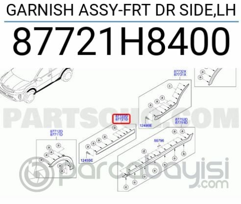 Kia Rio Stonic Ön Kapı Dış Bakaliti Sol Orjinal | 87721H8400
